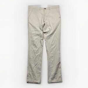 Jack & Jones Pants Mens 34 / 32 Sand Beige Linen Blend Slim Fit Marco Straight